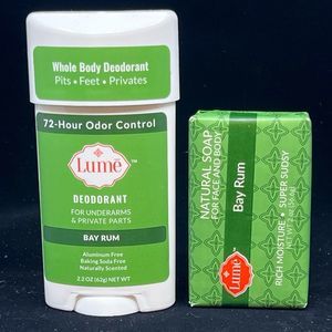 All Natural Whole Body Deodorant BAY RUM Bar Soap & Cream Stick Deodorant